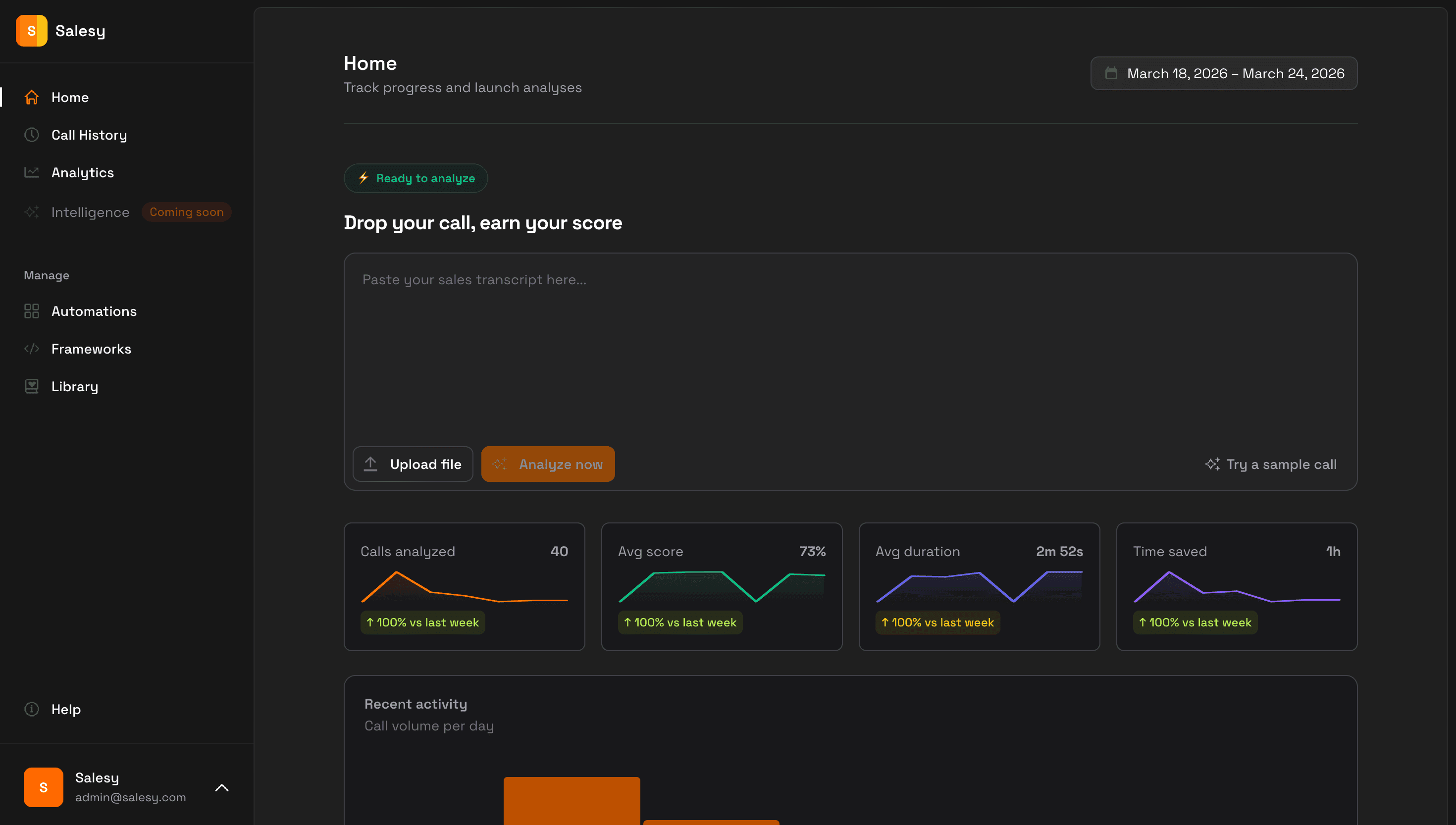 Salesy dashboard preview