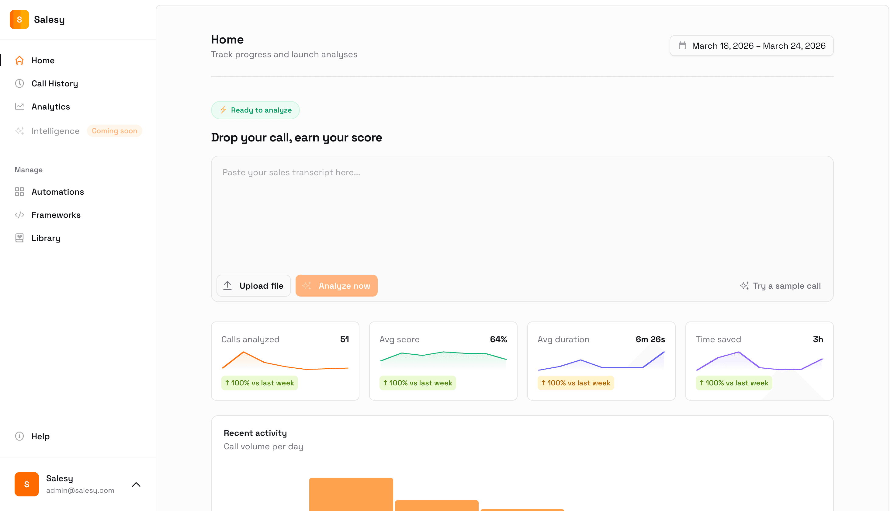 Salesy dashboard preview